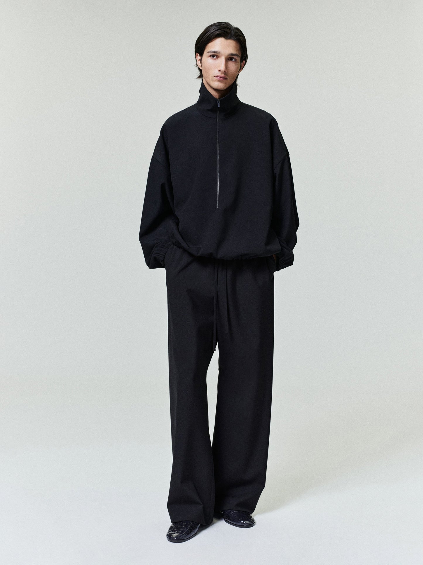 Wool Ripstop Half Zip Track Jacket