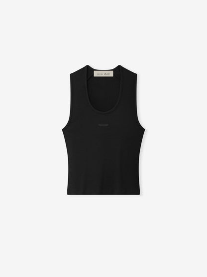 Womens Rib Knit Fitted Tank