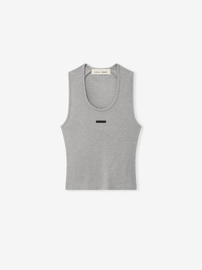 Womens Rib Knit Fitted Tank