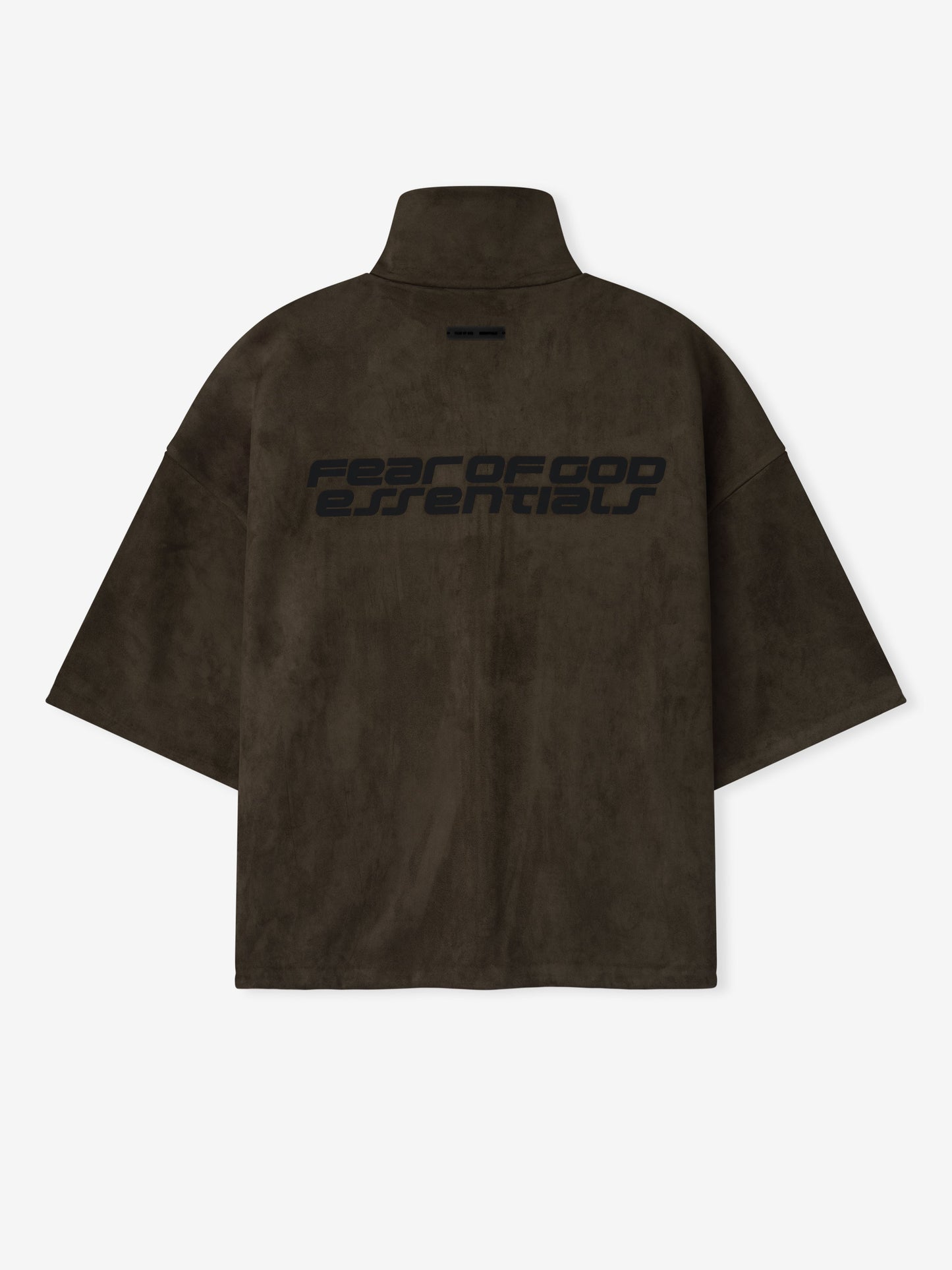 Suede Fleece High Neck 3/4 Sleeve Jacket
