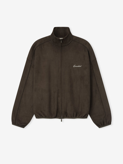 Suede Fleece Signature Modern Track Jacket W/ Piping