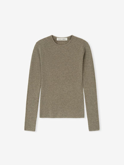 Womens Waffle Knit Long Sleeve Top