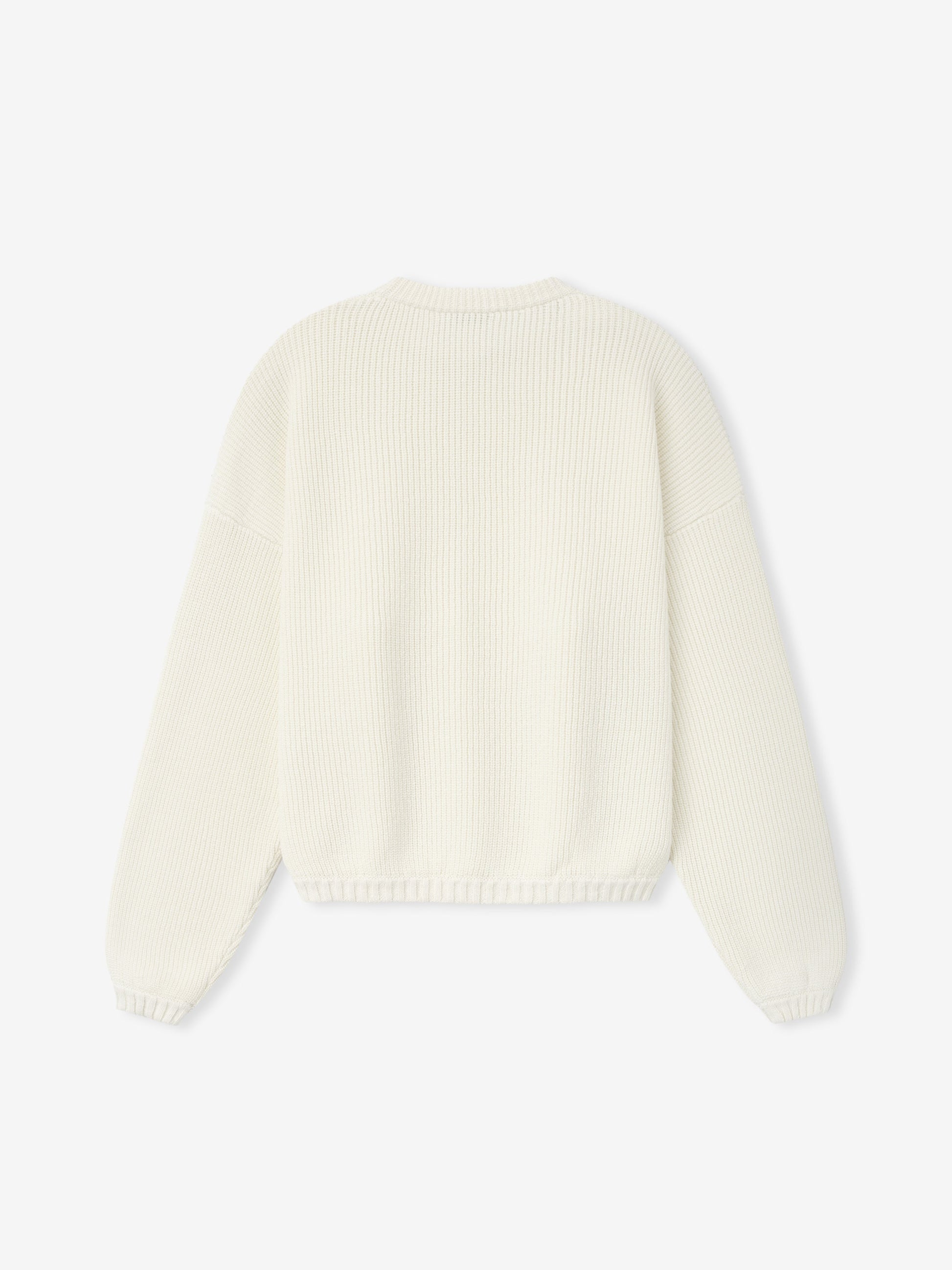 Double Knit Linen Wool Cotton Crewneck Sweater