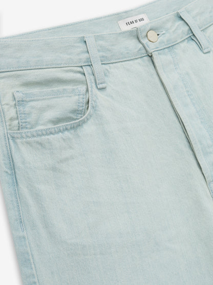 Bleach Washed Denim Straight 5 Pocket