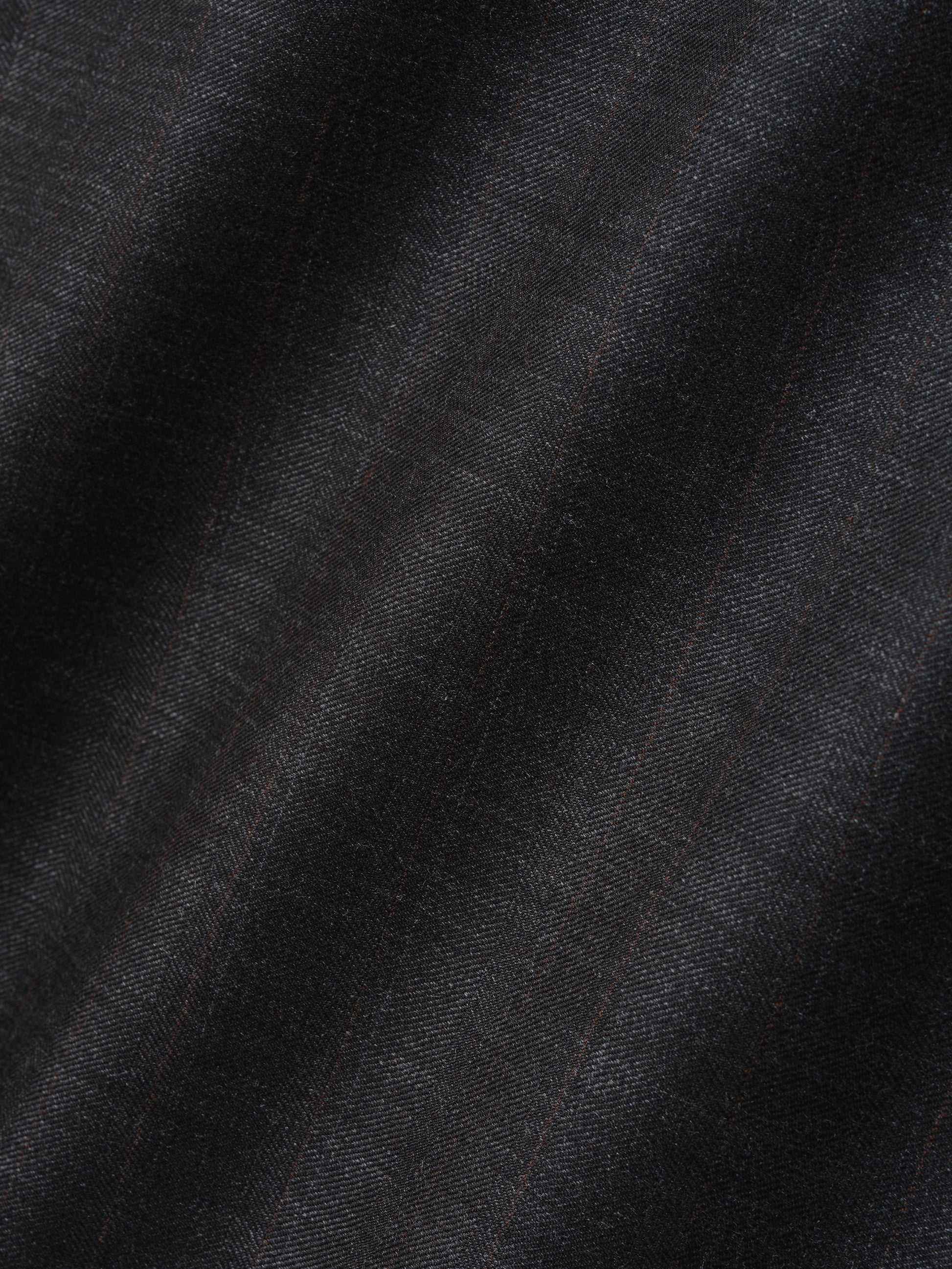 Grey Striped Wool Collarless Sport Jacket