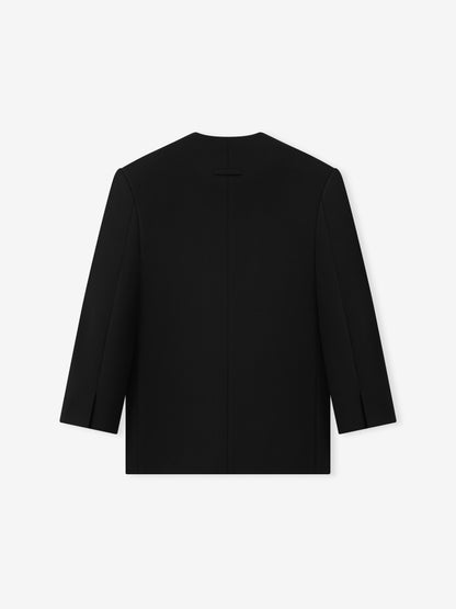 Double Weave Wool Crewneck Jacket