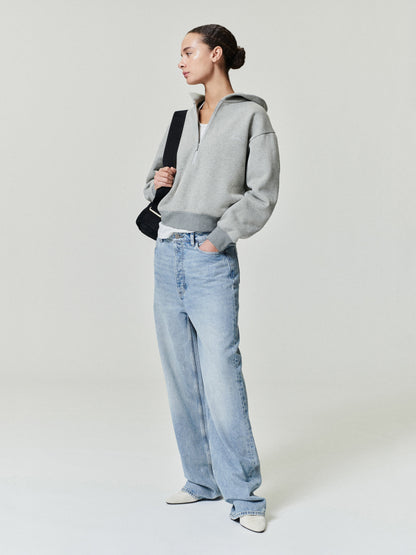 Womens Denim Straight Leg Jeans