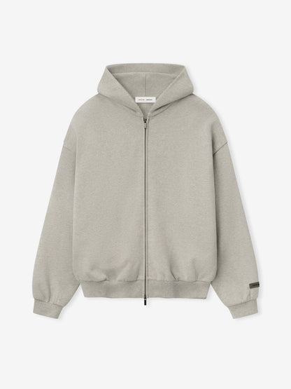 Embossed 90s Fit Fleece Zip-Up Hoodie